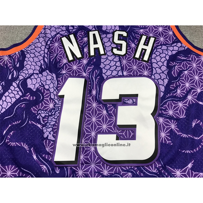 Maglia Phoenix Suns Steve Nash #13 Asian Heritage Throwback 1996-97 Viola